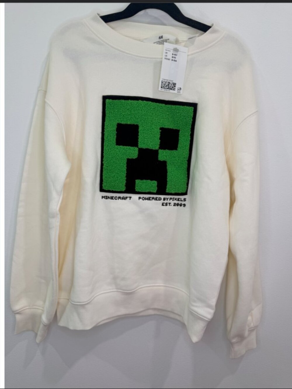 NWT H&M Kids Minecraft Creeper Crewneck Sweatshirt Size 8/10